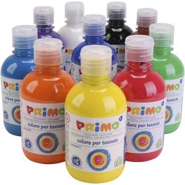 Peinture Textile, ass. de couleurs, 10x300 ml/ 1 Pq. [HOB-700394]