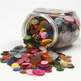Boutons, d 12+18+20 mm, ass. de couleurs, 800 pièces/ 1 Pq. [HOB-40381]