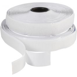Bande Velcro , autocollant, L : 20 mm, blanc, 5 m/ 1 rouleau [HOB-41020]