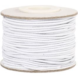 Elastische Schnur, Dicke 1 mm, Weiß, 25 m/ 1 Rolle [HOB-41030]