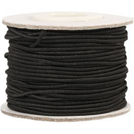 Elastische Schnur, Dicke 1 mm, Schwarz, 25 m/ 1 Rolle [HOB-41033]