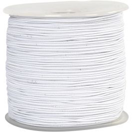 Elastische Schnur, Dicke 1 mm, Weiß, 250 m/ 1 Rolle [HOB-41034]