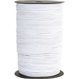 Elastische Schnur, Dicke 2 mm, Weiß, 250 m/ 1 Rolle [HOB-41036]