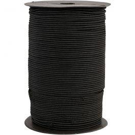 Elastische Schnur, Dicke 2 mm, Schwarz, 250 m/ 1 Rolle [HOB-41037]