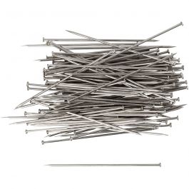 Stecknadeln, L 34 mm, Dicke 0,6 mm, Silber, 50 g/ 1 Pck [HOB-41129]