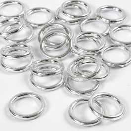 Bague en plastique, dim. 15 mm, ép. 2 mm, argent, 25 pièces/ 1 Pq. [HOB-41260]
