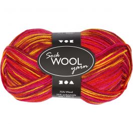 Sockenwolle, L 200 M, Sortierte Farben, 50 g/ 1 Knäuel [HOB-41321]