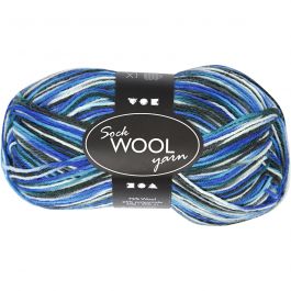 Sockenwolle, L 200 M, Harmonie in Blau-Türkis, 50 g/ 1 Knäuel [HOB-41322]