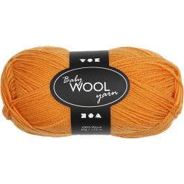 Laine pour Bébé, L : 172 M, orange, 50 gr/ 1 boule [HOB-41326]