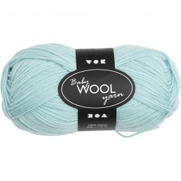 Laine pour Bébé, L : 172 M, vert menthe, 50 gr/ 1 boule [HOB-41329]