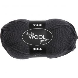 Laine pour Bébé, L : 172 M, gris foncé, 50 gr/ 1 boule [HOB-41331]