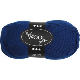 Laine pour Bébé, L : 172 M, bleu foncé, 50 gr/ 1 boule [HOB-41334]