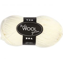 Laine pour Bébé, L : 172 M, crème, 50 gr/ 1 boule [HOB-41337]