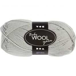 Laine pour Bébé, L : 172 M, gris clair, 50 gr/ 1 boule [HOB-41340]
