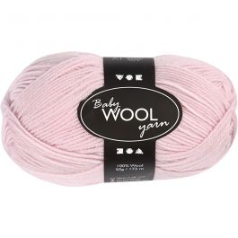 Laine pour Bébé, L : 172 M, rose clair, 50 gr/ 1 boule [HOB-41343]