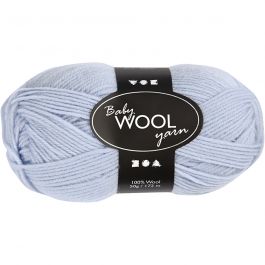 Laine pour Bébé, L : 172 M, bleu clair, 50 gr/ 1 boule [HOB-41345]