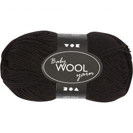 Laine pour Bébé, L : 172 M, noir, 50 gr/ 1 boule [HOB-41348]