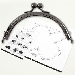 Bügelverschluss für Handtaschen, Größe 10 cm, Antiksilber, 1 Stk [HOB-41353]