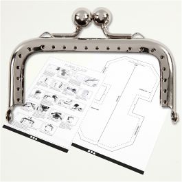 Bügelverschluss für Handtaschen, Größe 8 cm, Silber, 1 Stk [HOB-41357]