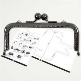 Bügelverschluss für Handtaschen, Größe 10 cm, Metallic-Hellgrau, 1 Stk [HOB-41359]