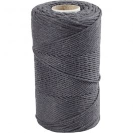 Cordon pour macramé, L: 198 m, d 2 mm, gris, 330gr/ 1 rouleau [HOB-414764]