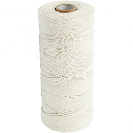 Baumwollkordel, L 700 M, extra dünne Qualität 12/6, Hellnatur, 250 g/ 1 Knäuel [HOB-41570]
