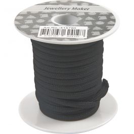 Cordon pour macramé, ép. 4 mm, noir, 5 m/ 1 rouleau [HOB-415790]