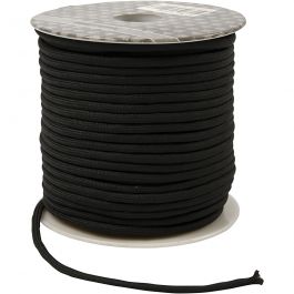 Cordon pour macramé, ép. 4 mm, noir, 40 m/ 1 rouleau [HOB-41579]