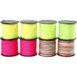 Corde pour Macramé, ép. 1 mm, vert néon, rose néon, jaune néon, couleurs néons, 8x28 m/ 1 Pq. [HOB-41724]
