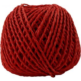 Ficelle de Papier, ép. 2,5-3 mm, rouge, 150 gr, 40 m/ 1 boule [HOB-41732]