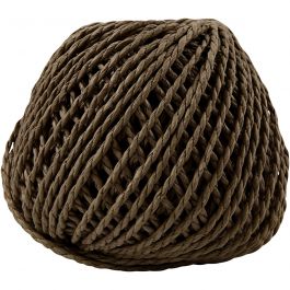 Ficelle de Papier, ép. 2,5-3 mm, brun foncé, 150 gr, 40 m/ 1 boule [HOB-41734]