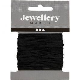Cordon pour Macramé, ép. 1 mm, noir, 10 m/ 1 rouleau [HOB-41745]