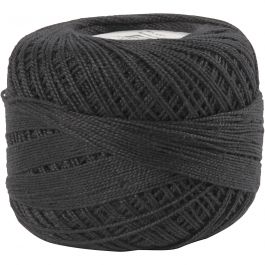 Baumwolle, Mercerisiert, Schwarz, 20 g/ 1 Knäuel [HOB-42127]