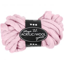 Pelote de Laine Acrylique Épaisse, L : 15 M, dim. mega, rose, 300 gr/ 1 boule [HOB-42169]