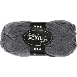 Pelote de laine acrylique Fantasia, L : 80 M, gris, 50 gr/ 1 boule [HOB-421720]
