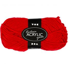 Pelote de laine acrylique Fantasia, L : 80 M, rouge, 50 gr/ 1 boule [HOB-421730]
