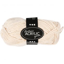 Pelote de laine acrylique Fantasia, L : 80 M, beige, 50 gr/ 1 boule [HOB-421740]