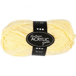 Pelote de laine acrylique Fantasia, L : 80 M, jaune clair, 50 gr/ 1 boule [HOB-421804]