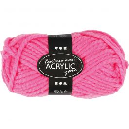 Fantasia Polyacryl-Wolle, L 35 M, Maxi, Neonpink, 50 g/ 1 Knäuel [HOB-421861]