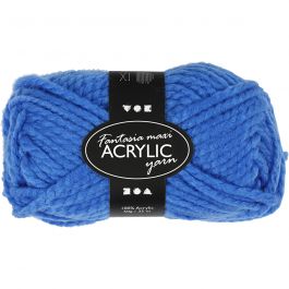 Pelote de Laine Acrylique Fantasia, L : 35 M, Maxi, bleu, 50 gr/ 1 boule [HOB-421863]