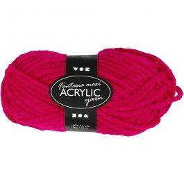 Pelote de Laine Acrylique Fantasia, L : 35 M, Maxi, fuchsia, 50 gr/ 1 boule [HOB-421872]