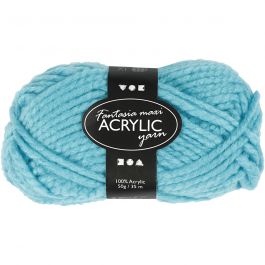 Pelote de Laine Acrylique Fantasia, L : 35 M, Maxi, turquoise, 50 gr/ 1 boule [HOB-421874]