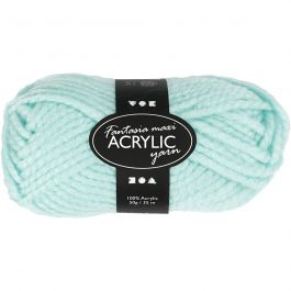 Pelote de Laine Acrylique Fantasia, L : 35 M, Maxi, vert menthe, 50 gr/ 1 boule [HOB-421877]