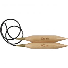Aiguilles à tricoter circulaires, L : 150 cm, dim. 30 mm, 1 pièce [HOB-42197]