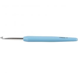 Crochet, dim. 4,5, L : 13,3 cm, dim. 4,5 mm, bleu clair, 1 pièce [HOB-42385]