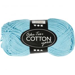 Fil de coton, dim. 8/4, L : 170 M, turquoise, 50 gr/ 1 boule [HOB-431120]