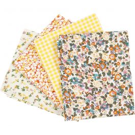 Patchwork-Stoff, Größe 45x55 cm, 100 g, Gelb, 4 Stk/ 1 Bündl. [HOB-441830]