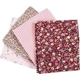 Patchwork-Stoff, Größe 45x55 cm, 100 g, Rosa, 4 Stk/ 1 Bündl. [HOB-441832]