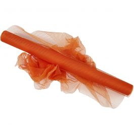 Tüll, B 50 cm, Orange, 5 m/ 1 Rolle [HOB-44612]