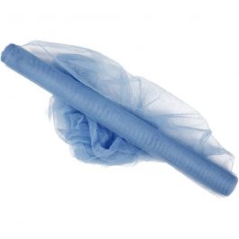 Tüll, B 50 cm, Hellblau, 5 m/ 1 Rolle [HOB-44617]